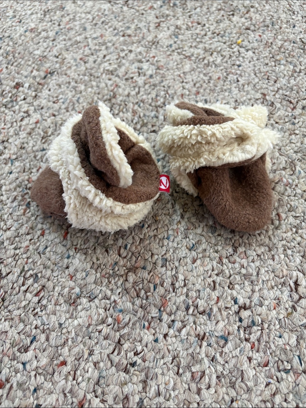 Zutano Brown and Cream Baby Booties